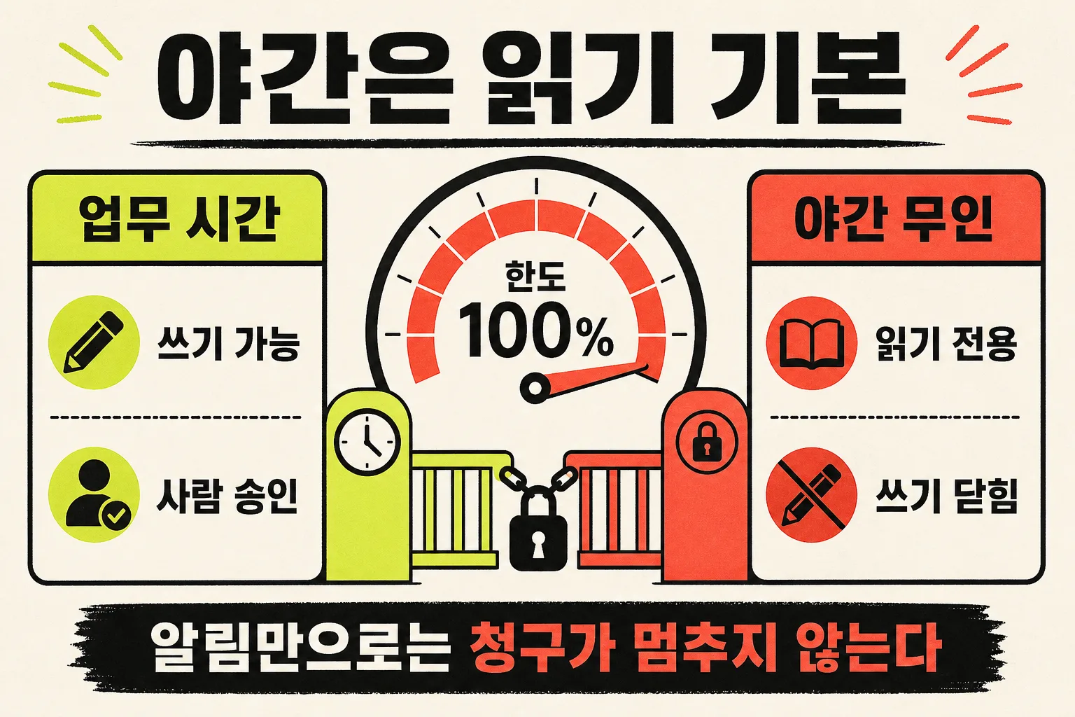 야간 읽기 기본과 한도