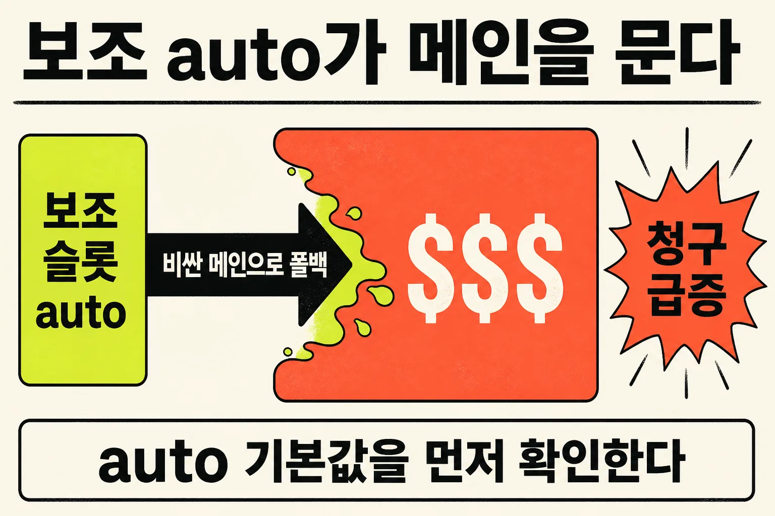 보조 auto가 메인을 무는 경로