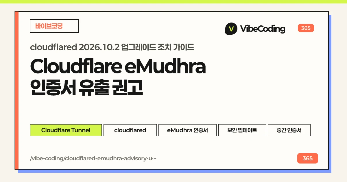 Cloudflare eMudhra 인증서 유출 권고 | cloudflared 2026.10.2 업그레이드 조치 가이드