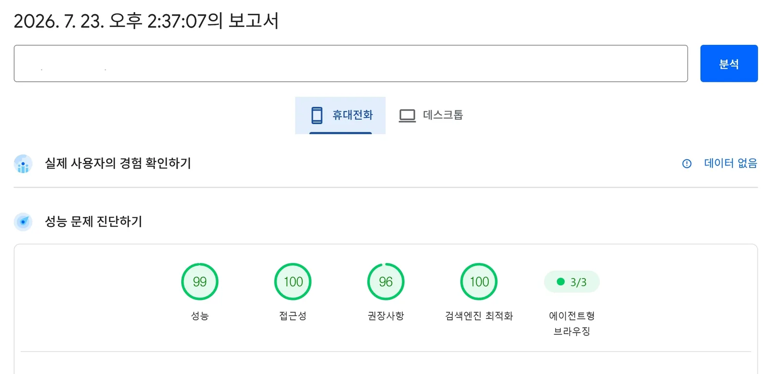 PageSpeed Insights 세부 측정항목과 권장사항