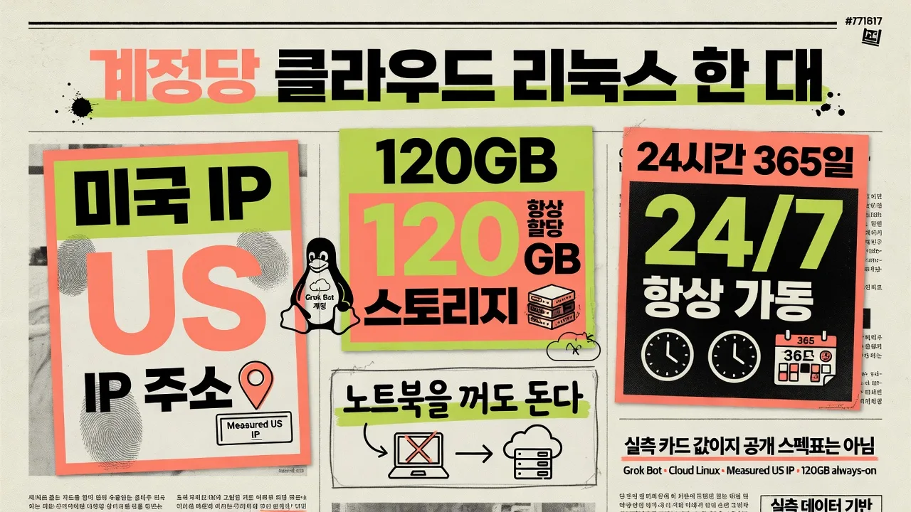 계정당 클라우드 리눅스 한 대