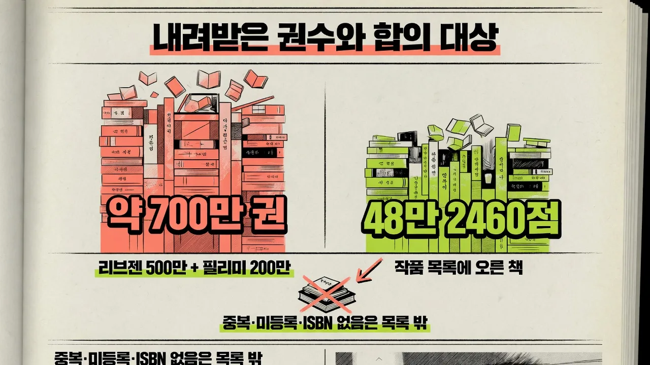 내려받은 권수와 합의 대상