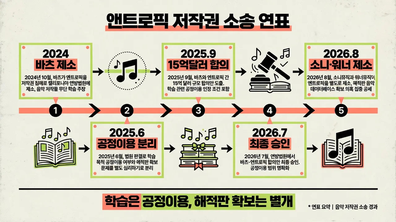 앤트로픽 저작권 소송 연표
