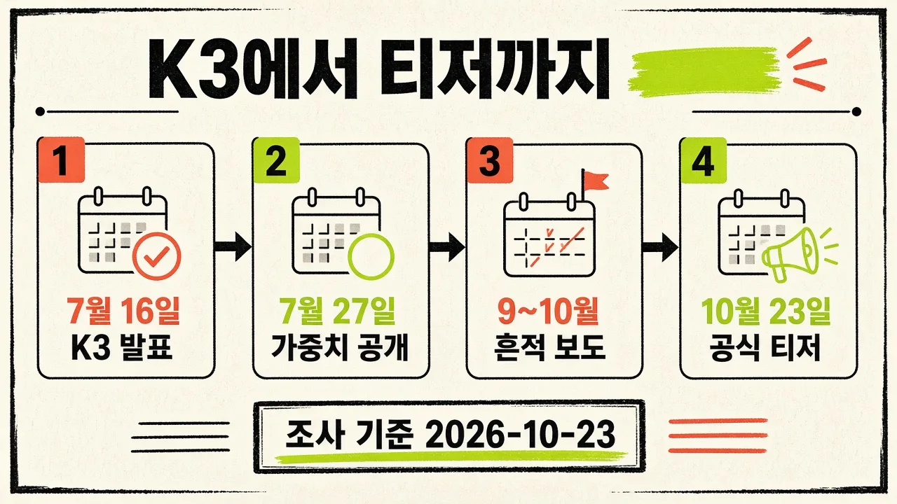 K3에서 티저까지